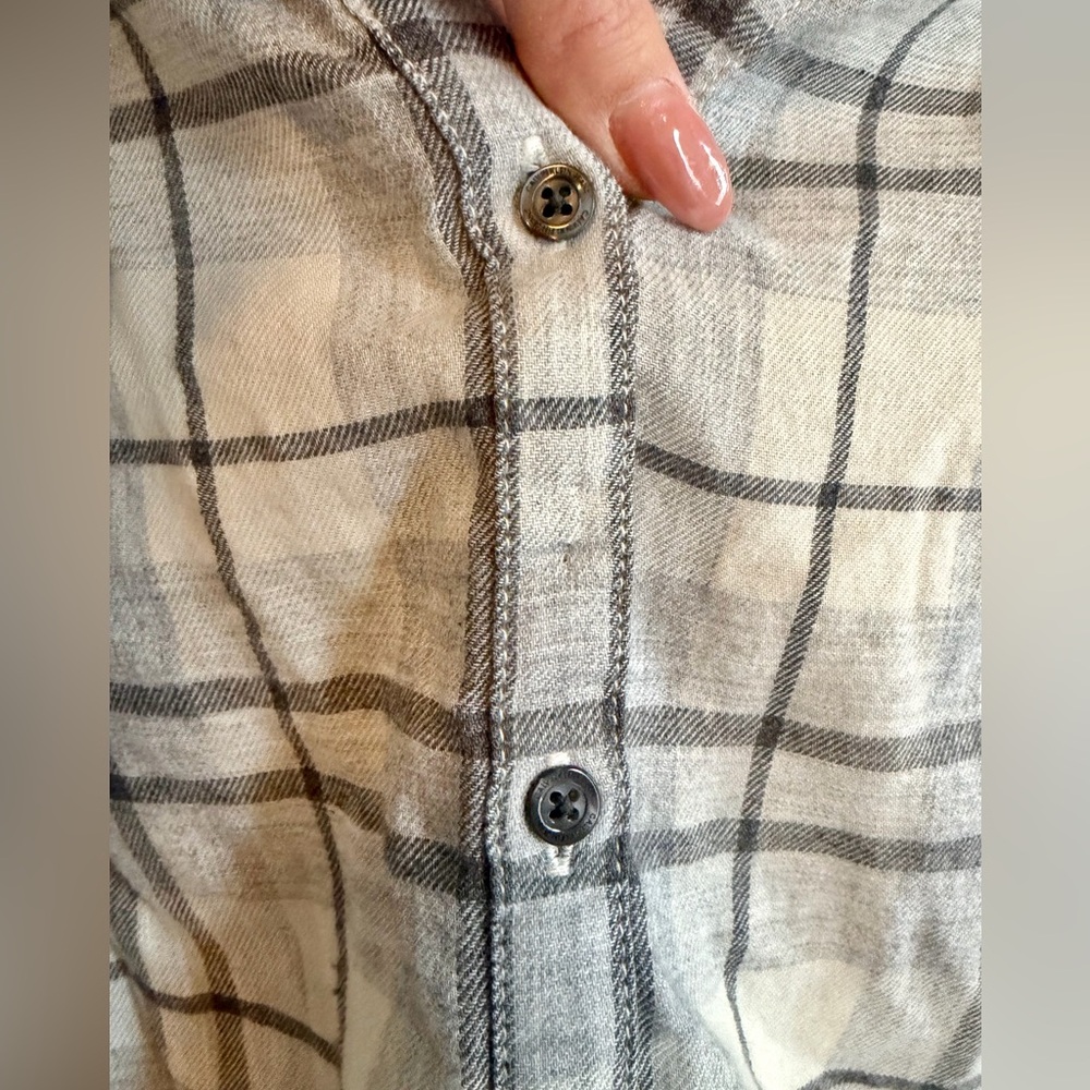 Calvin Klein Jeans Cream and Gray Flannel Shirt - Picture 4 of 7
